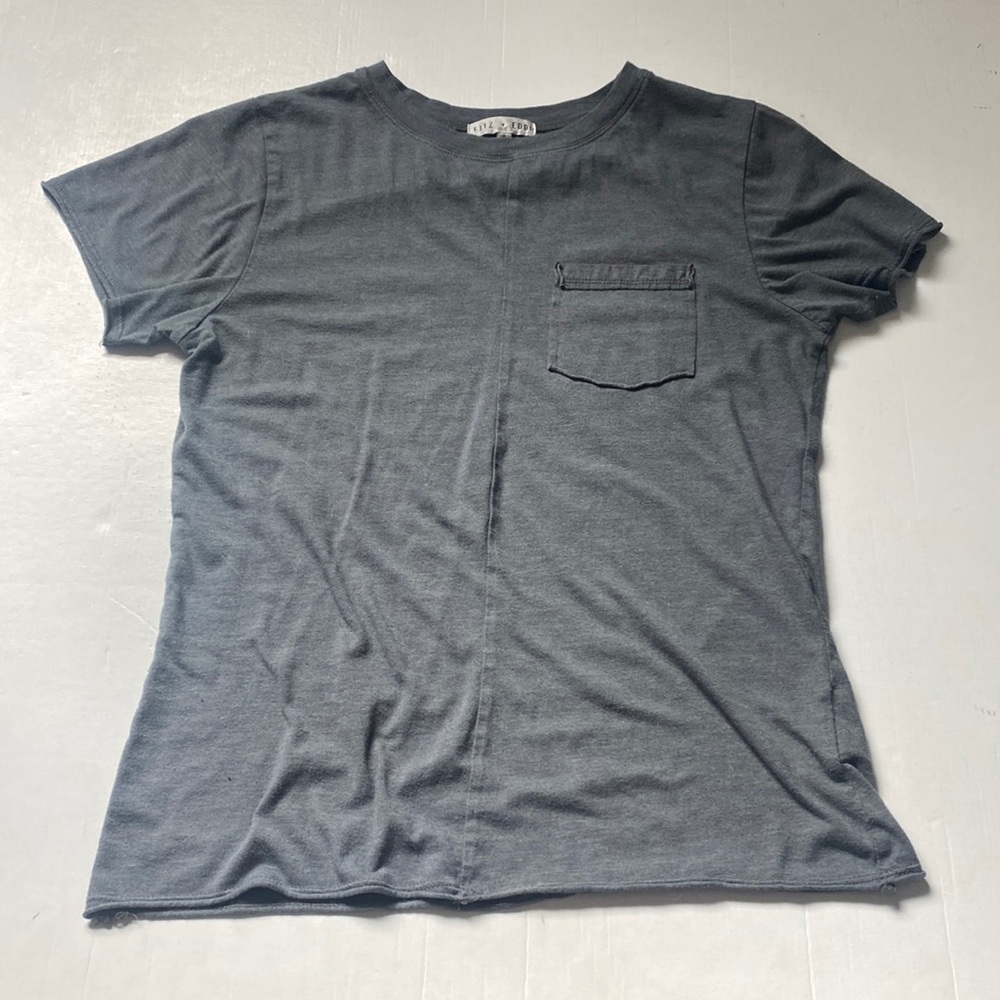 Fitz + Eddi Grey Single Pocket Tee Size S